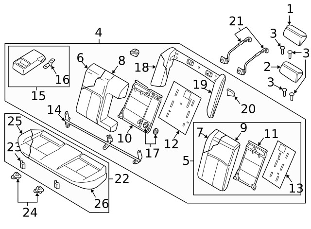 Genuine Nissan Headrest Outer 86430-9DJ3A