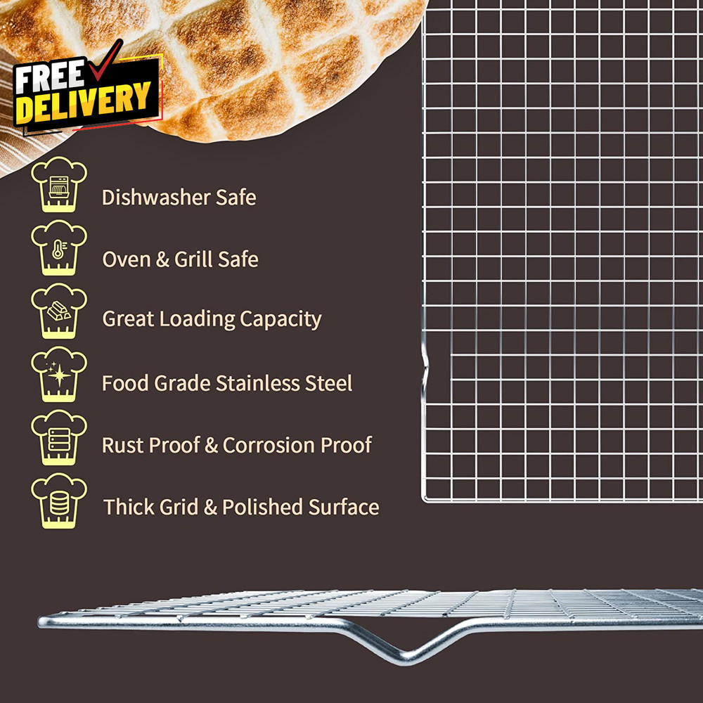 Cooling Rack for Baking 2 Pack 16X10 Inches Baking Rack Thick Wire Cookie Rack