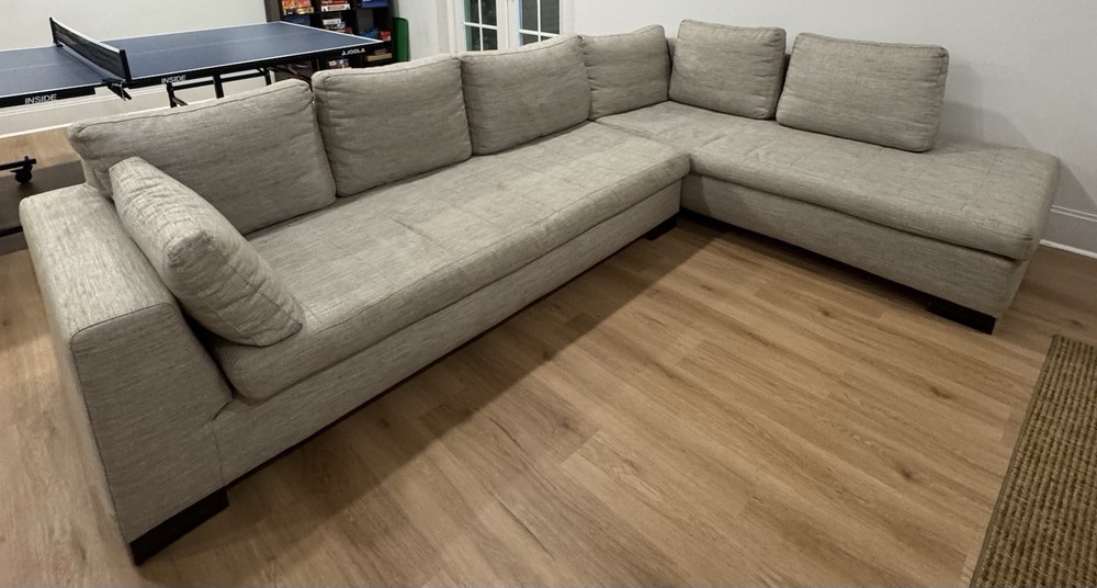 Large Two-Piece Gray Sofa – Excellent Condition  Spacious and super comfortable