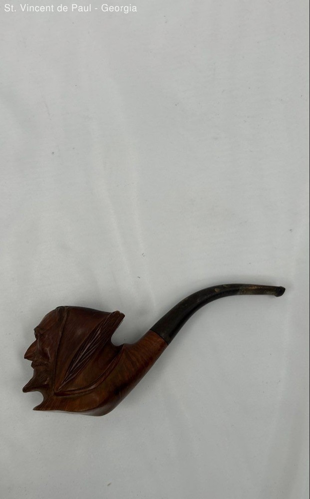Vintage Jeantet Imported Briar Handmade Wood Face Bent Apple Smoking Pipe VGC
