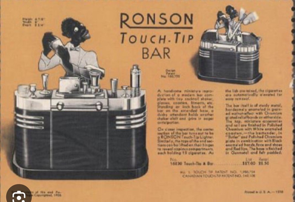 1935 Ronson Touch Tip Art Deco Bartender Lighter