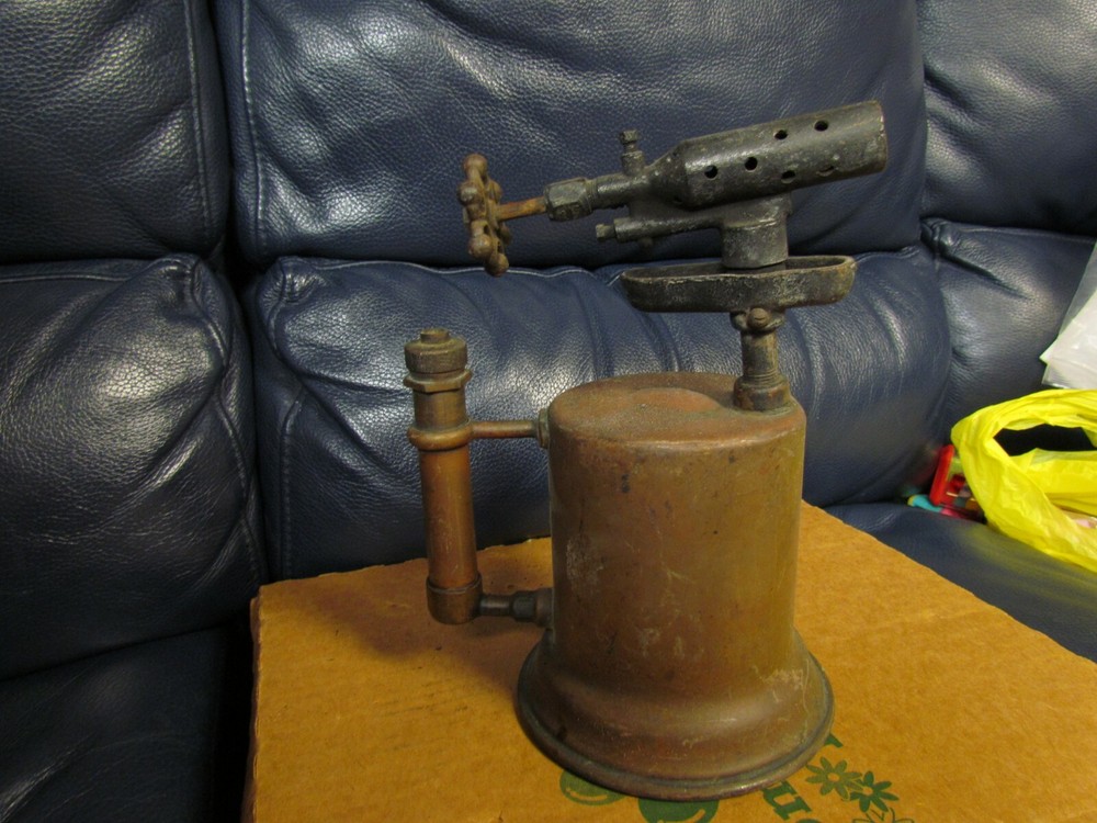 Vintage Antique Turner Brass Soder Torch Gas Blow Torch (7)