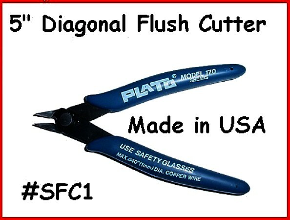 Plato® Brand ~ 5" Diagonal flush cutter ~ Cuts soft wire materials ~ MADE in USA