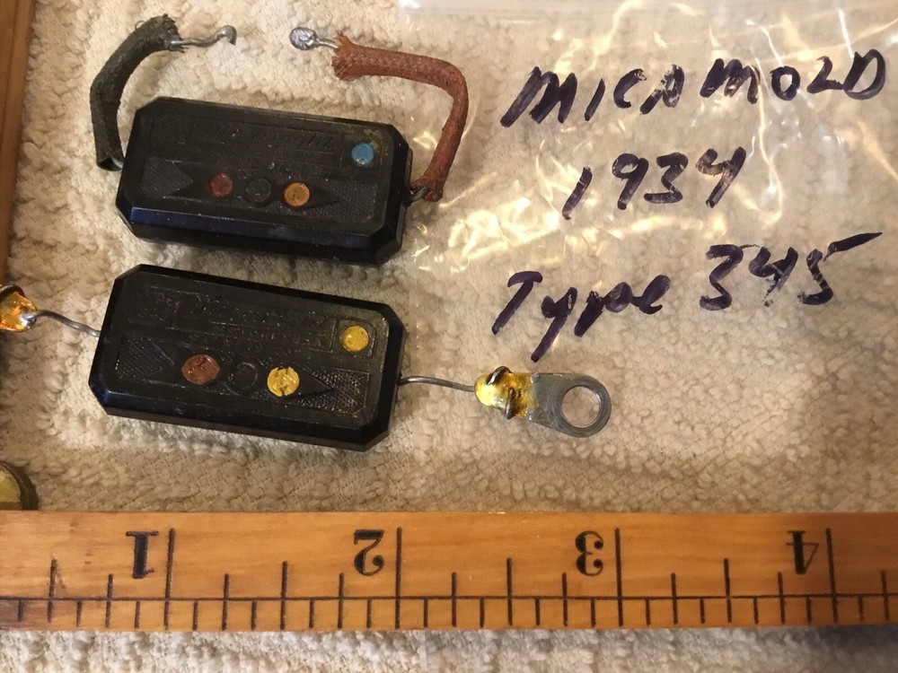 1  Antique Micamold Type 345 Mica Condenser Patent 1973039, 1934 Two Available