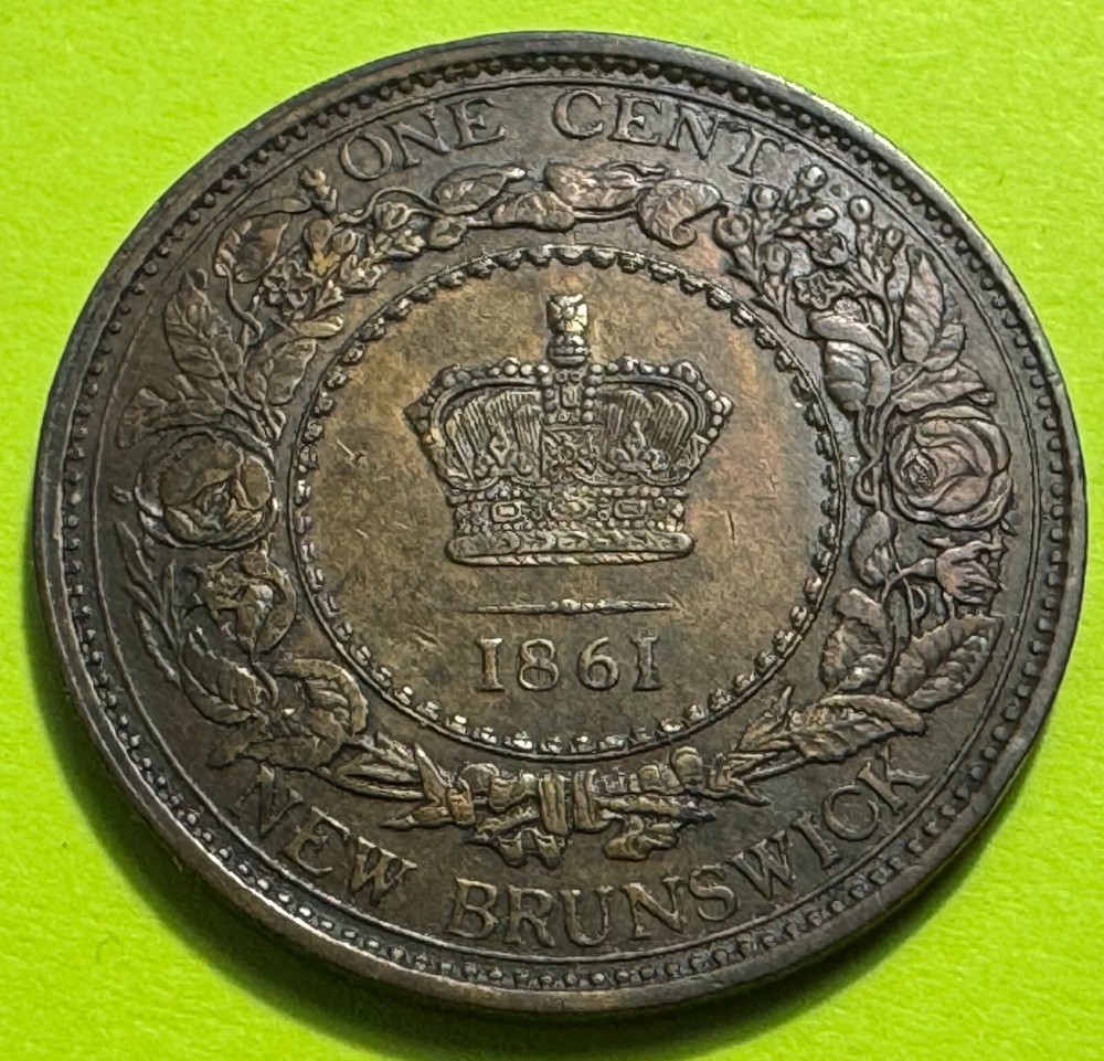 1861 New Brunswick Large Cent, AU