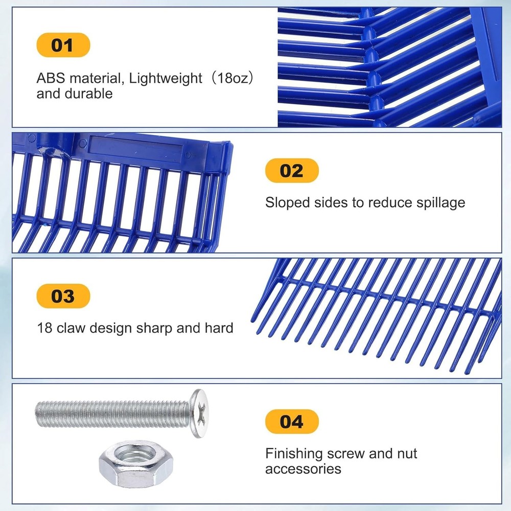 6 Pcs Manure Fork Head Bulk 18 Tines Pitch Fork Replacement Head with Screws ...