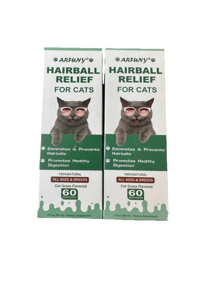 ARFUNY Hairball Relief for Cats – 2 Pack – 60 Servings Each – Exp 05/2027