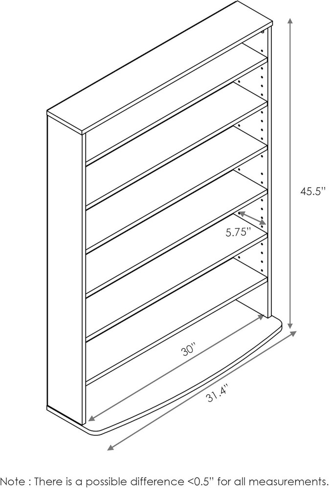 6-Tier Multimedia Storage Tower Audio Shelving Storage Cabinets Easy Assembly