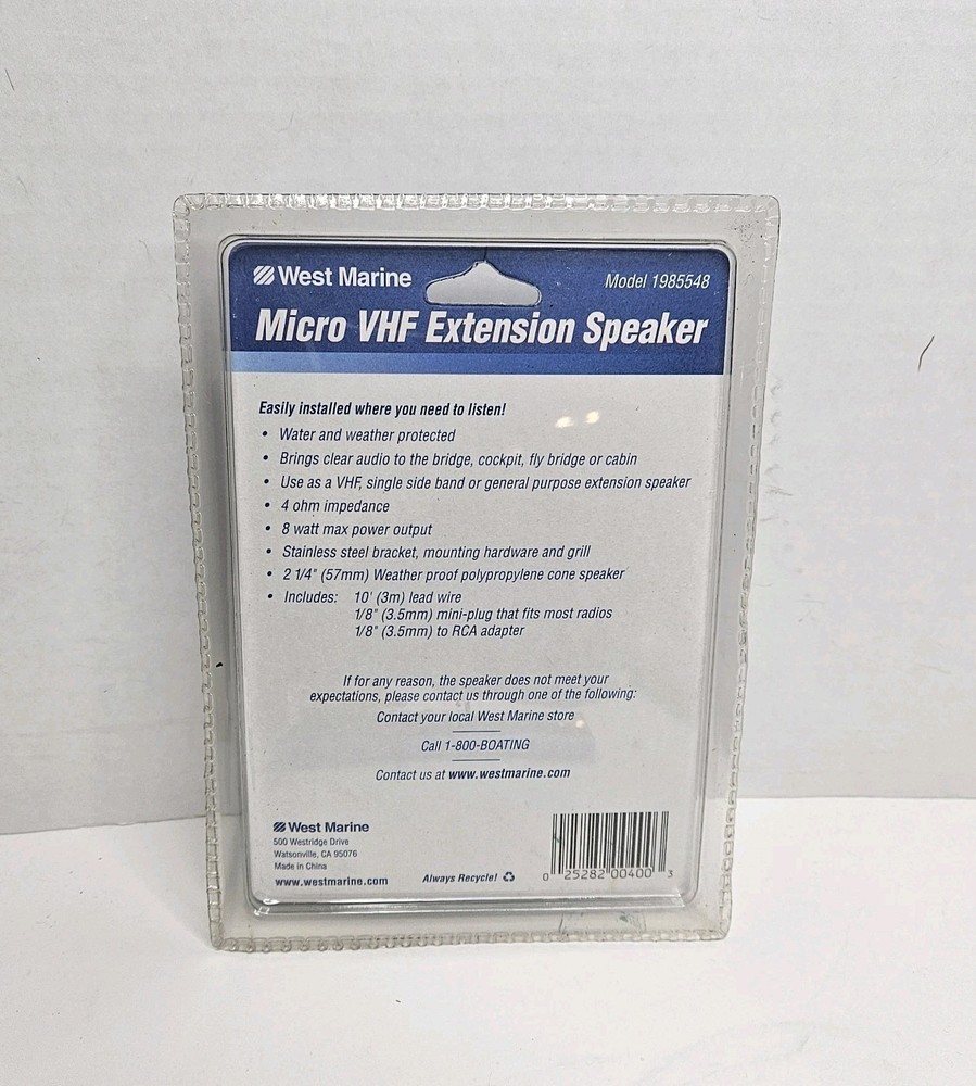West Marine Micro VHF Extension Speaker Model 1985548