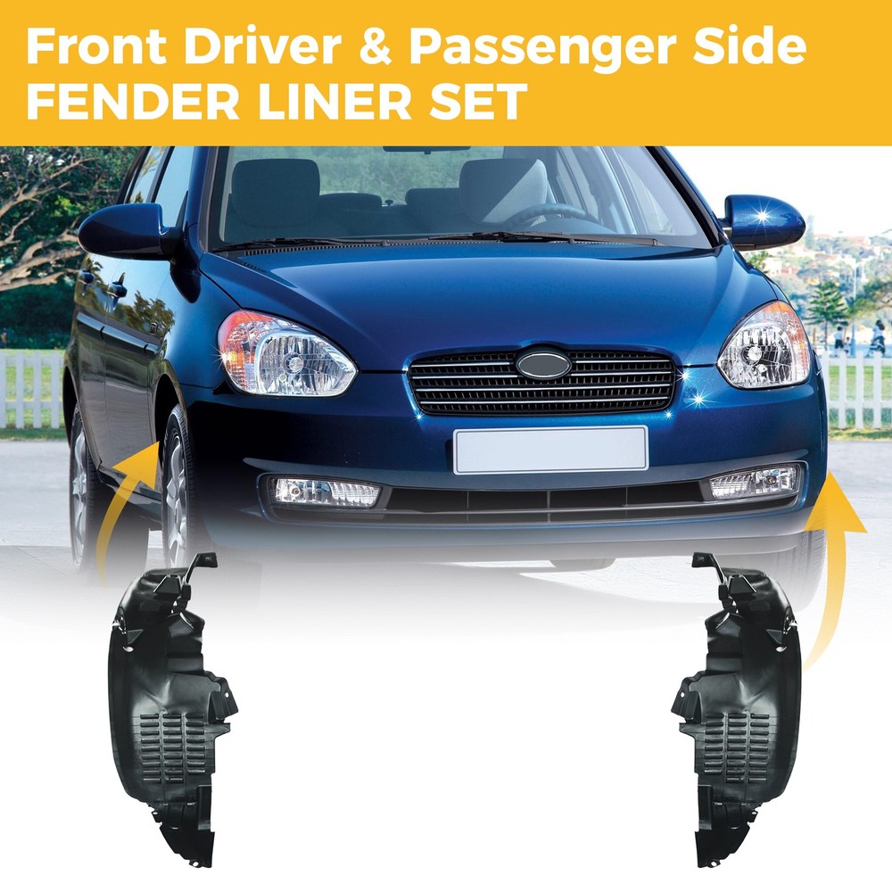 Front Fender Liner For 2006-2011 Hyundai Accent Left + Right Side