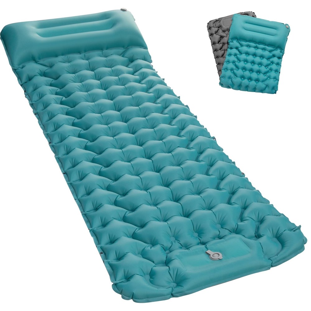 Inflating Sleeping Pad Mattress for Camping: Inflatable Camping Bed with Buil...