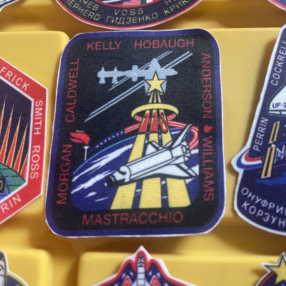 NASA space shuttle mission patches Printed Fabric