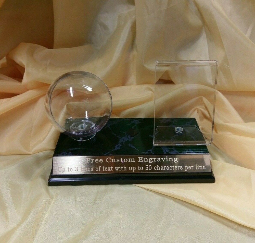 Baseball Card Holder. Desktop Baseball Display Case. Free Custom Engraving.