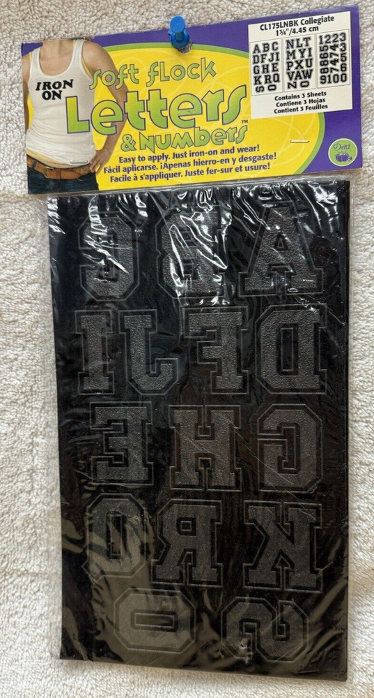 Dritz Letters & Numbers Upper Case "BLACK" Collegiate 1.75" CL175LNBK