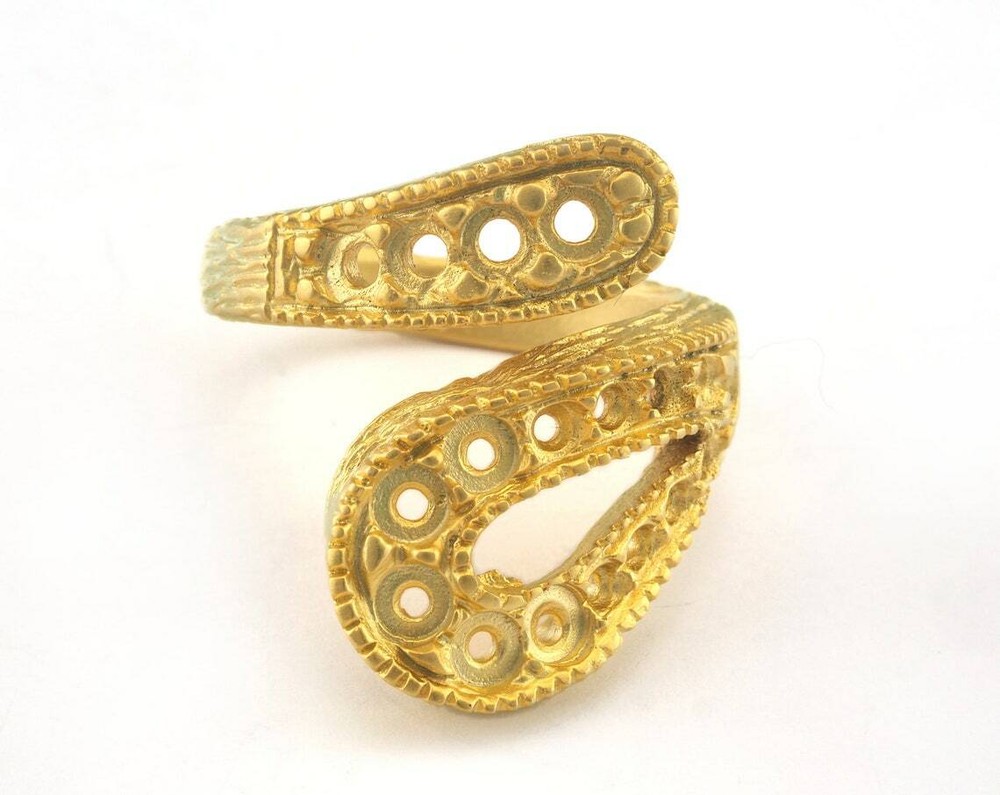 Ring Adjustable Ring Setting - Matt Gold Plated brass (18mm 8US inner size 3148