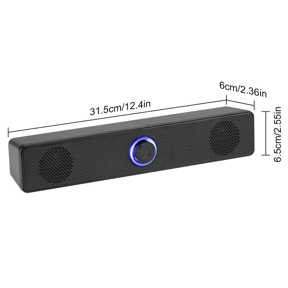 USB Stereo Sound Computer Speaker Wired USB Soundbar Desktop PC Speaker 3.5mm