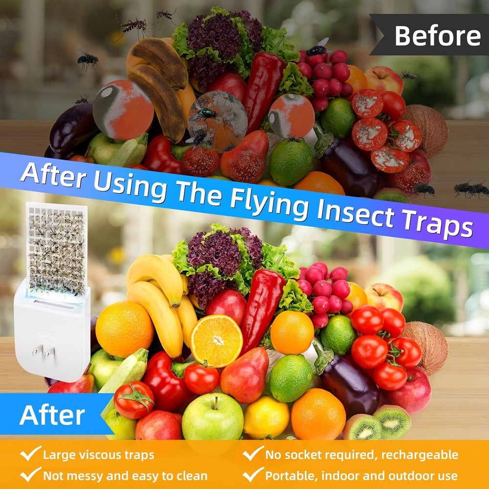 Indoor Flying Insect Trap – UV Night Light Bug Catcher