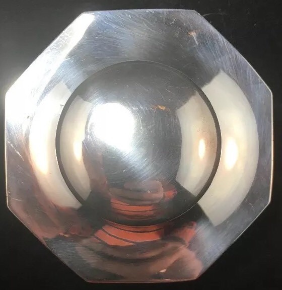 Sterling Silver Tea Caddy Modern Octagonal Form American