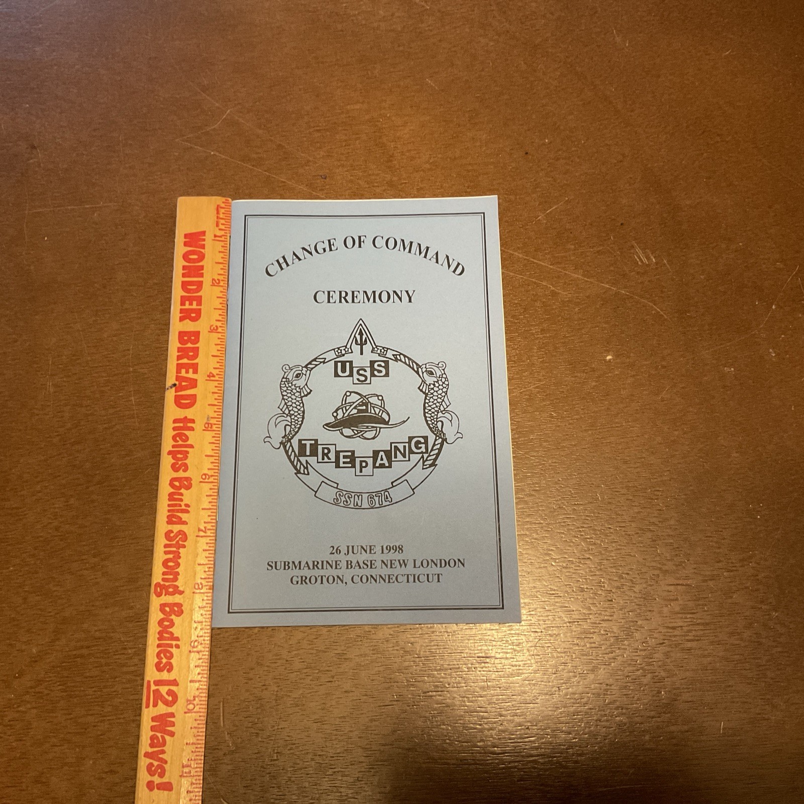 1998 Change of Command Ceremony USS TREPANG SSN 674 Handout Pamphlet Vintage