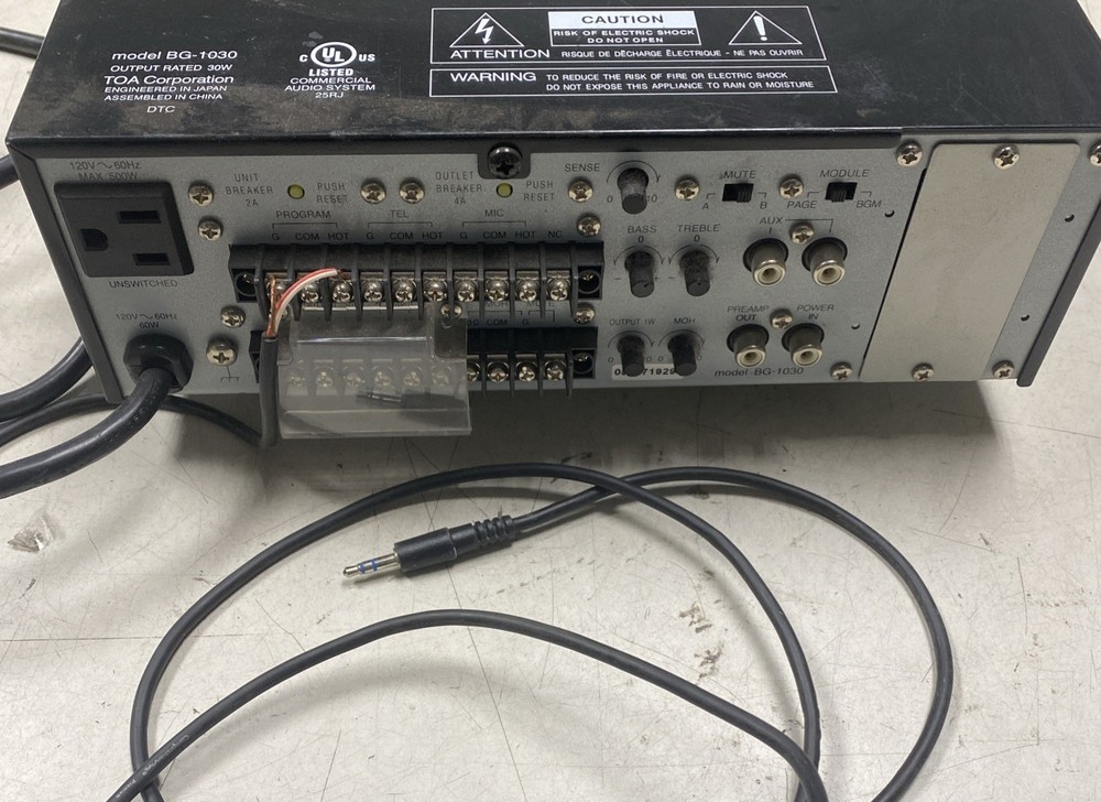 Toa BG-1030 Integrated Amplifier