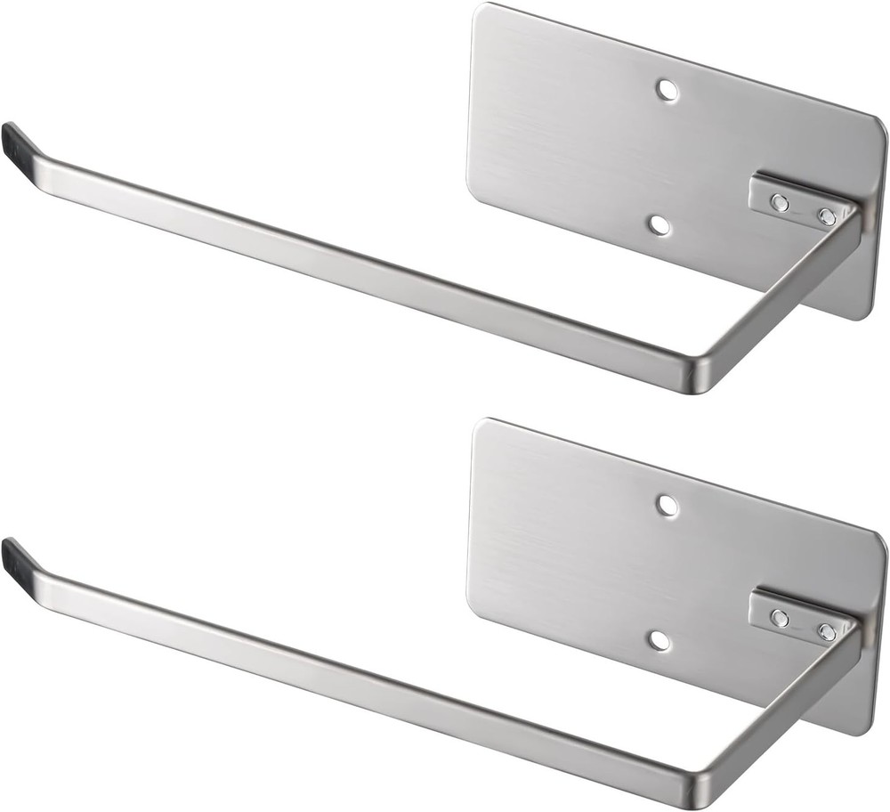 Versatile Stainless Steel Toilet Roll Holder Set - 2-Pack with Easy Installation