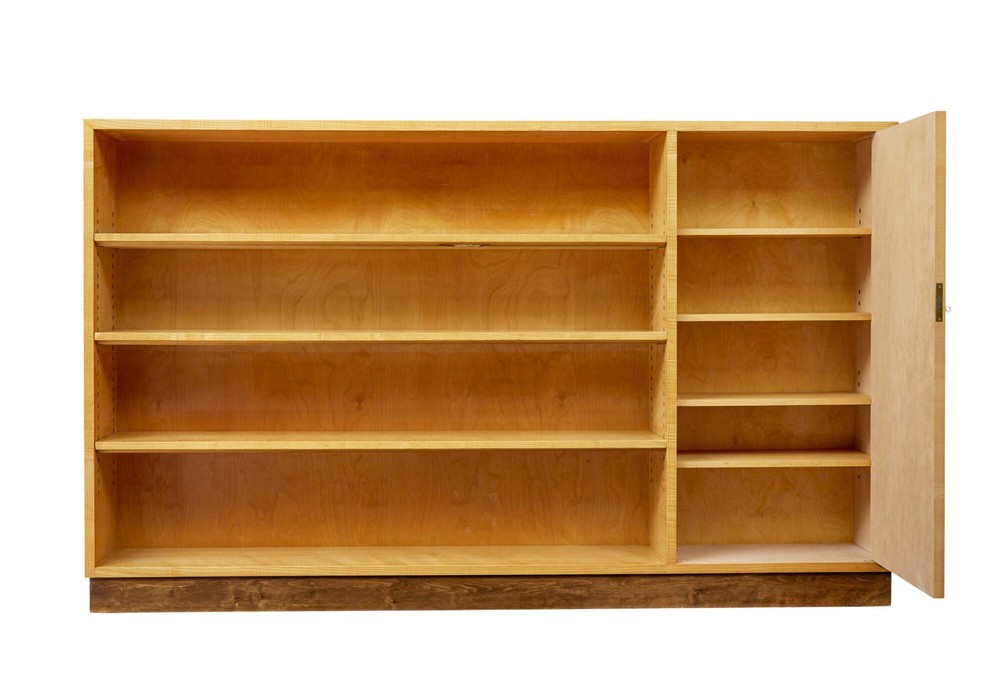 SWEDISH MID CENTURY ELM OPEN BOOKCASE
