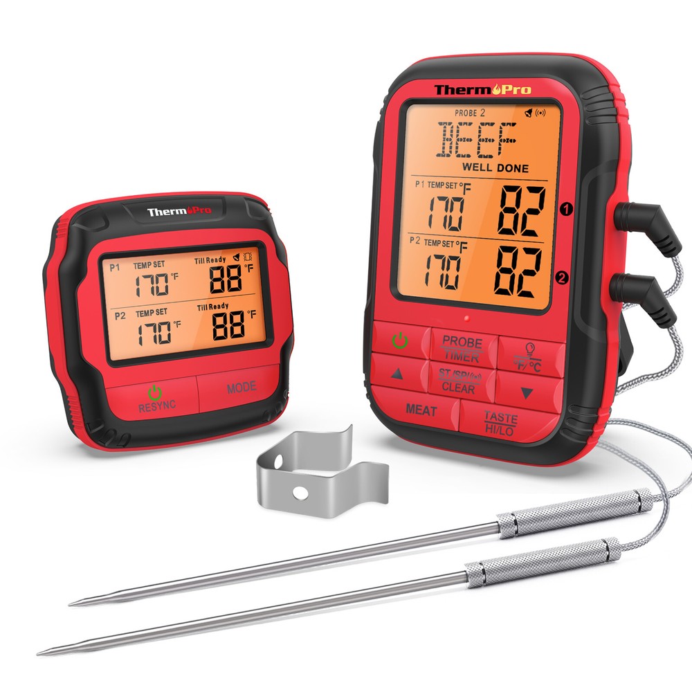 ThermoPro TP828BW 500FT Wireless Dual Probe Meat Thermometer for Smoker GrillBBQ
