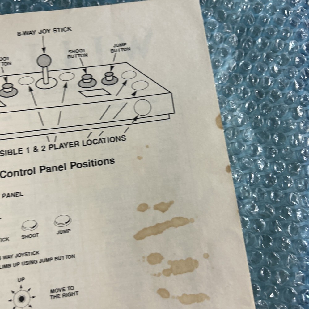 original WILLOW CAPCOM arcade video game owners manual