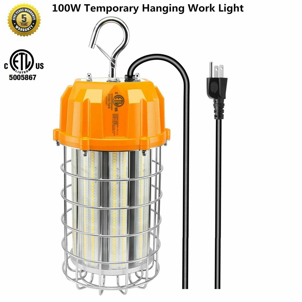 100W LED Temporary Hanging Work Light Portable Construction Jobsite Lights 5000K