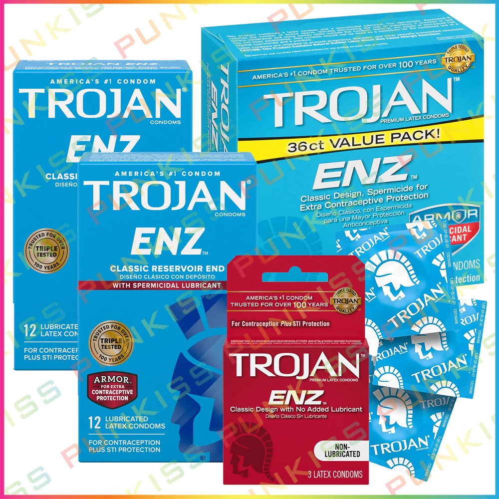 Trojan ENZ Premium Condoms💋Lubricated / Non-Lubricated / Spermicidal - Choose