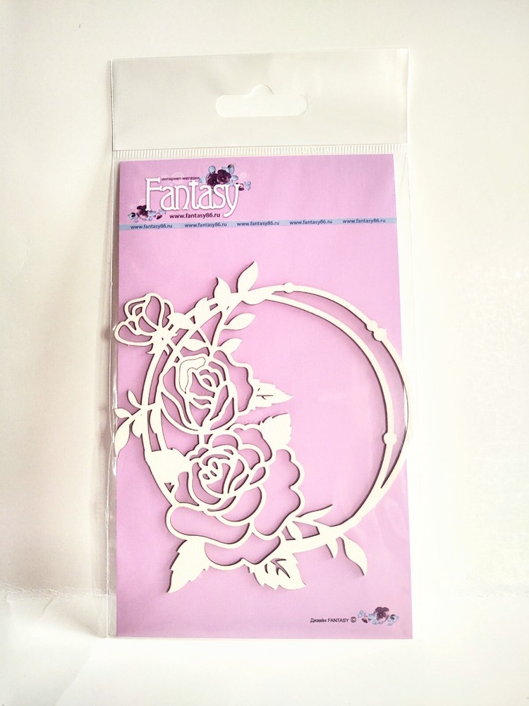 Fantasy Flower Circle Wreath Frame Chipboard Die Cut #FCH-727