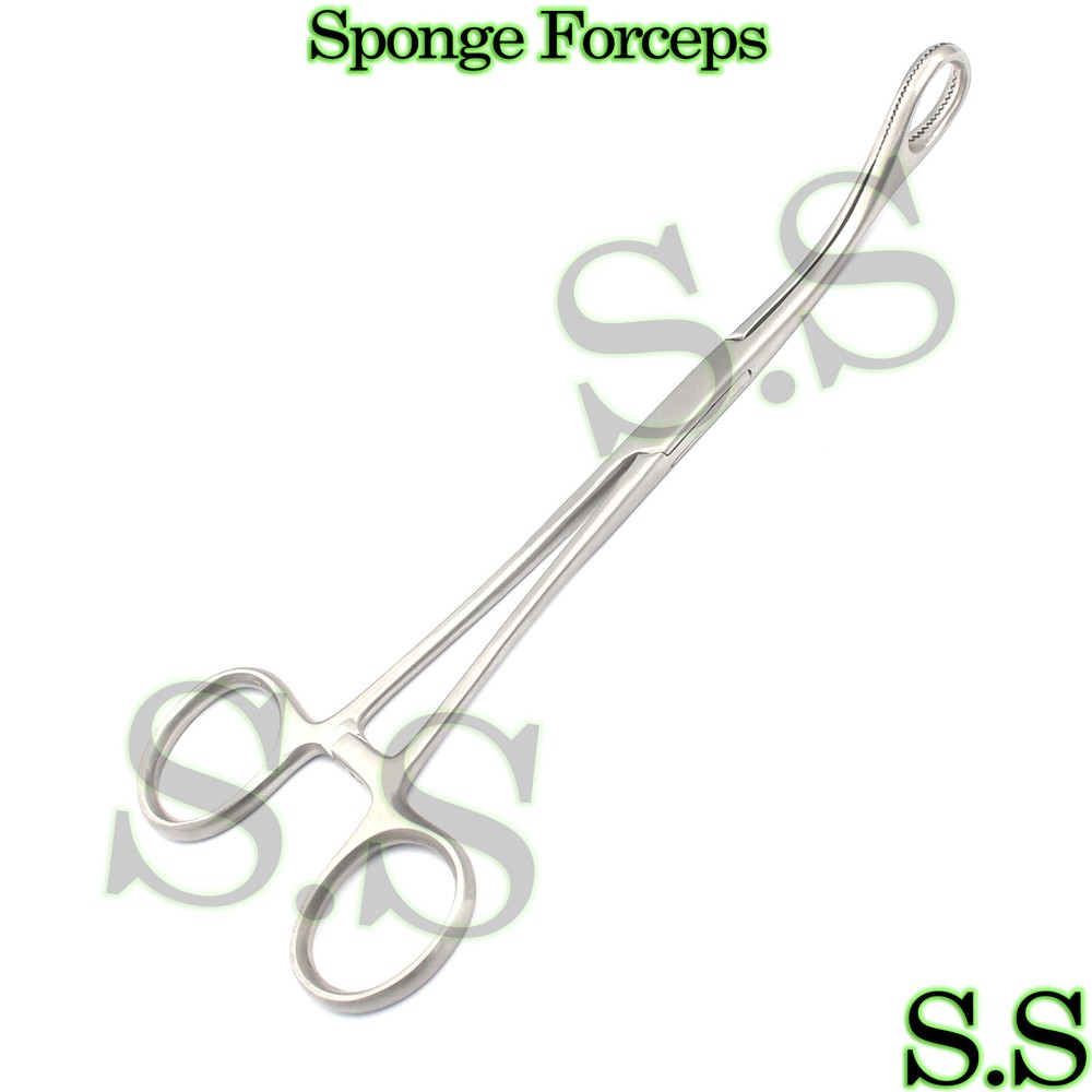 SPONGE FORCEPS 10" CURVED GYNECOLOGY SURGICAL INSTRUMENTS