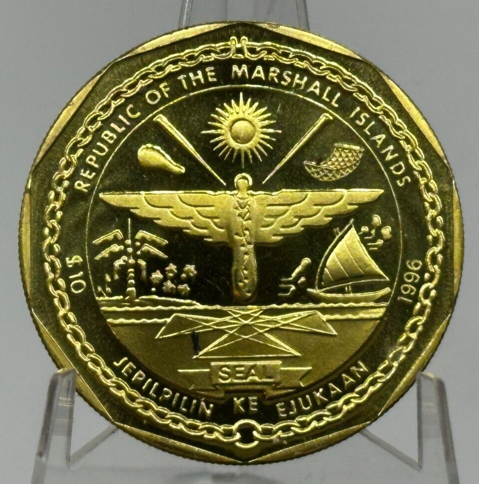1996 Marshall Islands $10 Commemorative Coin - Shuttle "Columbia" NASA