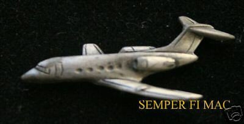 GULFSTREAM JET PEWTER HAT LAPEL PIN PILOT CREW WING GIFT MADE IN US WOW!!!