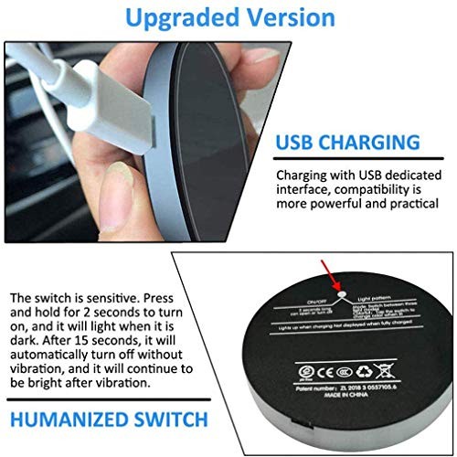 ACODABLEM 2 Pack LED Cup Holder Lights, Car Coaster with 7 Colors Black