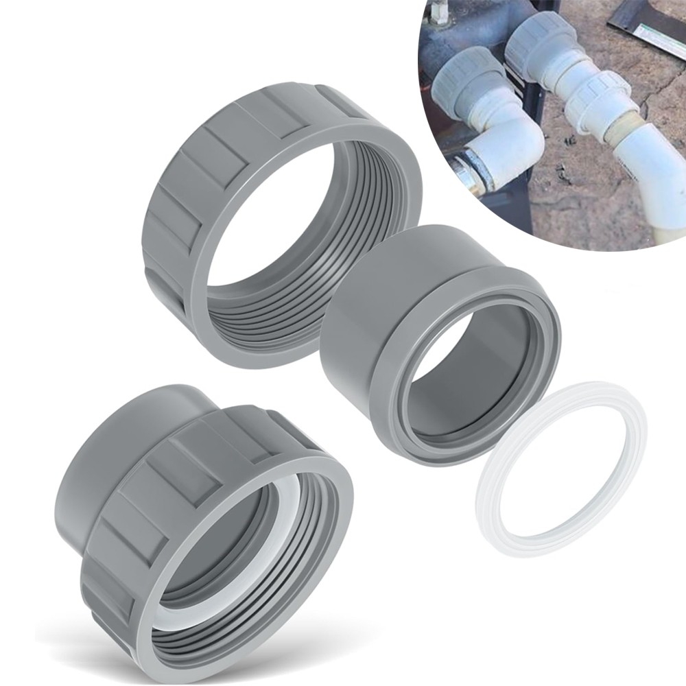 006723F 2" PVC Connector w/2 Nut Heater Flange Kit Fit for Raypak Pool Heater