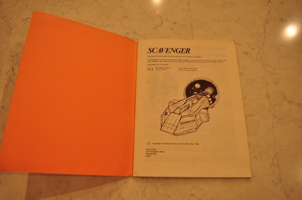 Scavenger: A Solo Scenario for Laserburn - Table Top Games - 1984