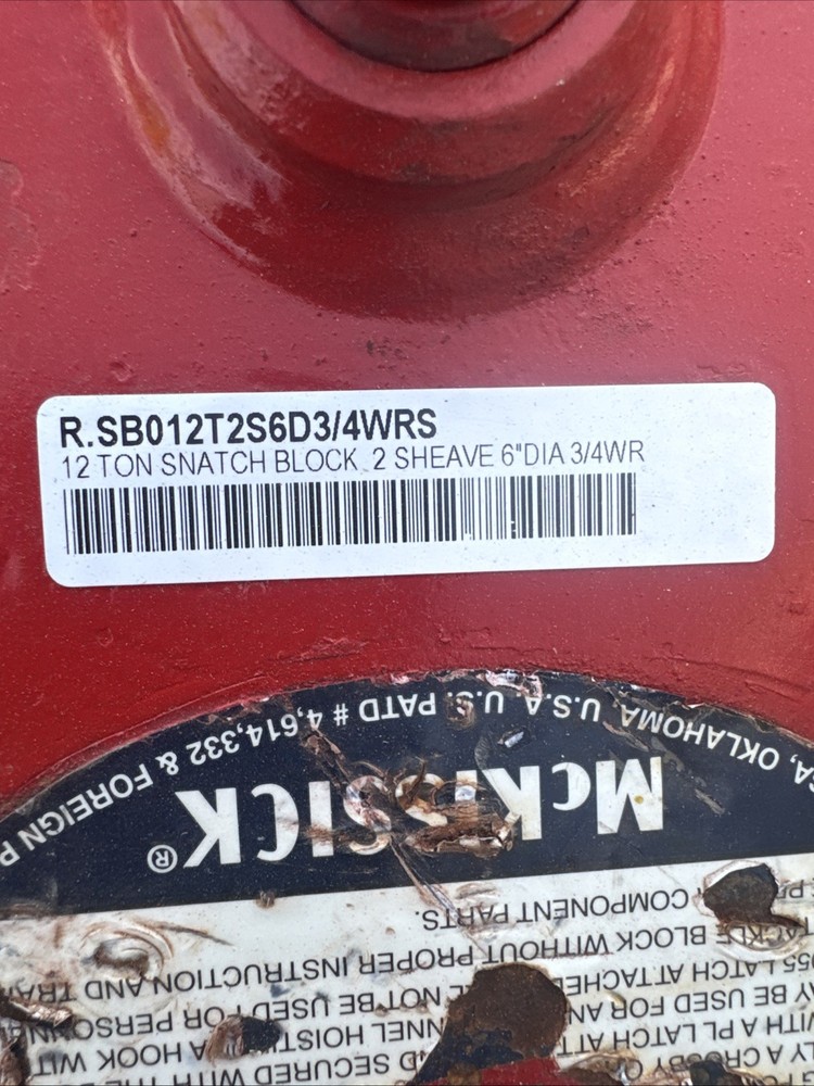 Crosby-McKissick Snatch Block 12 Ton Double Sheave 6" 409 105102
