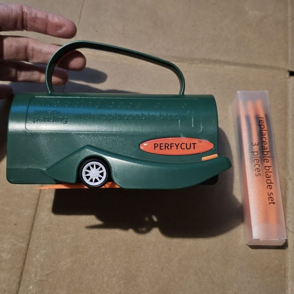 PERFYCUT Wrapping Paper Cutter with 3 Replaceable Blade Sets for Black