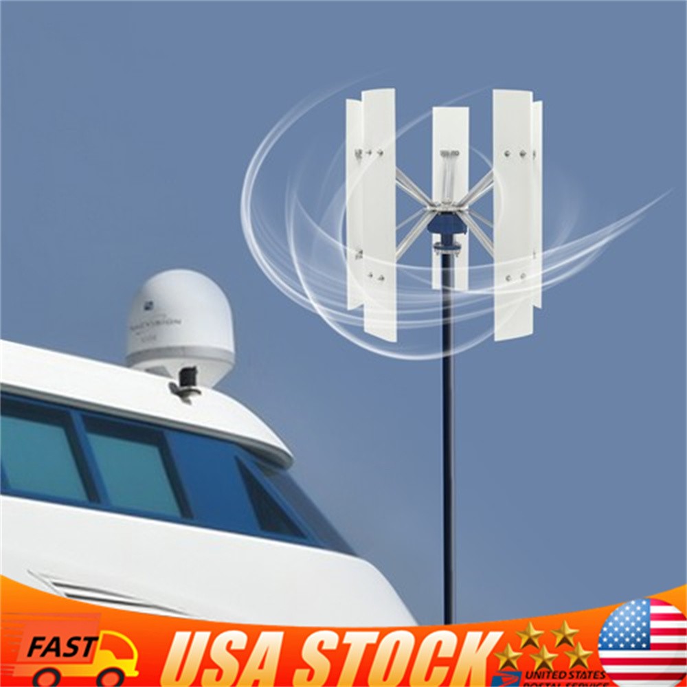 Vertical Axis Wind Turbine Generator 5-blade Wind Turbine Generator White 100W