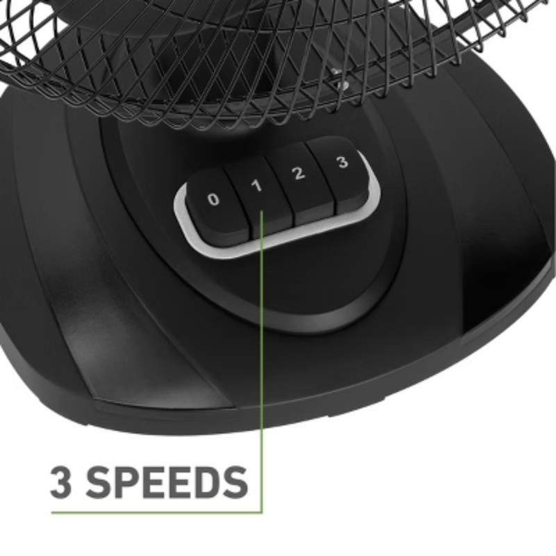 12" Table Breeze Table Oscillating Fan Black