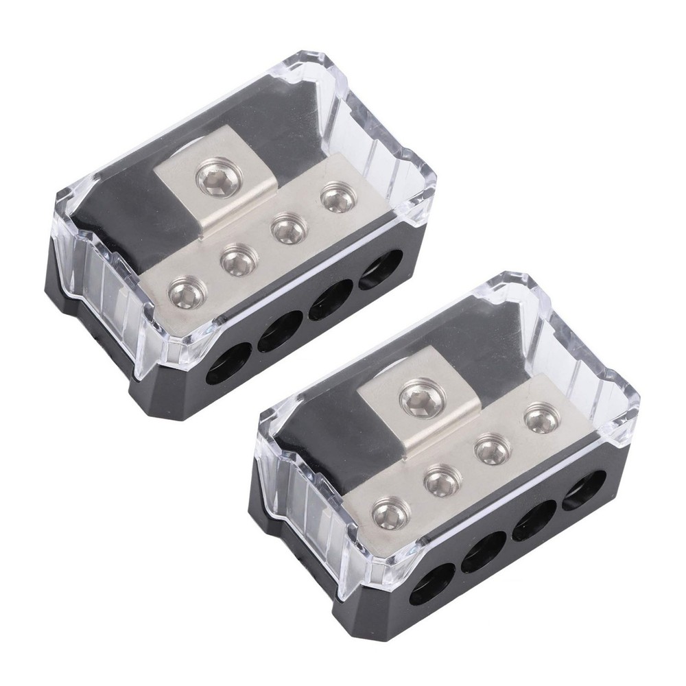 2Pcs Power Ground Amp Distribution Block Equipped with screw-down wire clamps