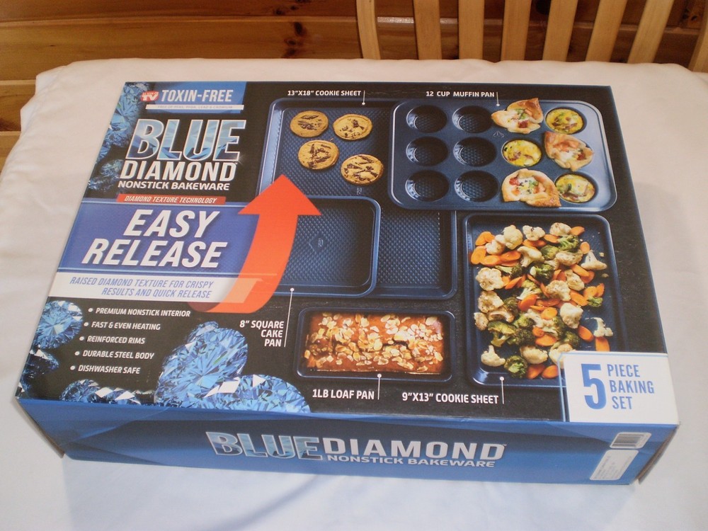 Blue Diamond Nonstick Bakeware – 5 Piece Baking Set NEW UNOPENED BOX