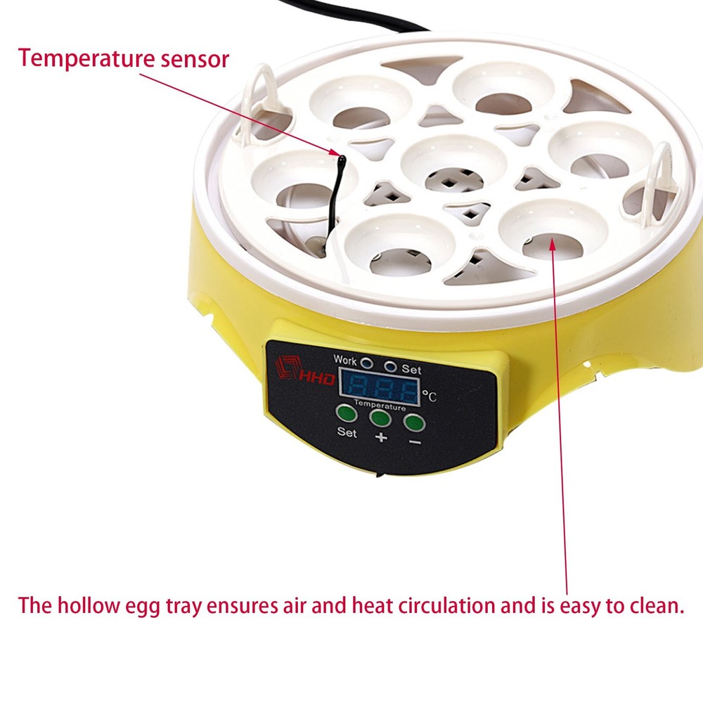Mini Incubator Manual Temperature Control 360° View 7 Egg Poultry Incubator