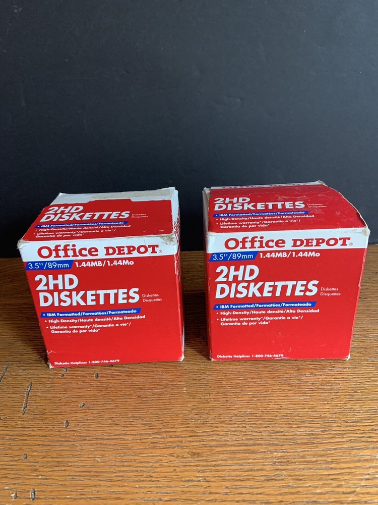 Office Depot 2HD 1.44 MB Floppy Disk 25 Unopened Package 17 Open Package