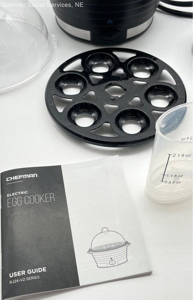 Chefman Black Electric Rapid Egg Cooker, Holds 6 Eggs