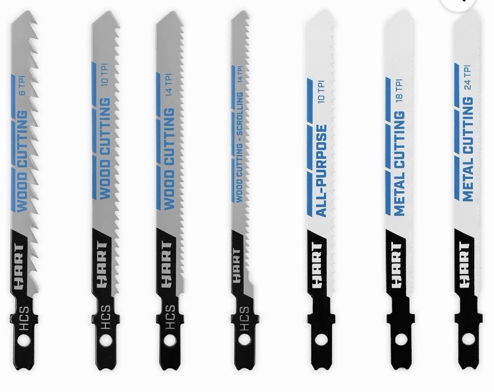 HART 10-Piece Assorted Jigsaw Blade Set with Storage Case
