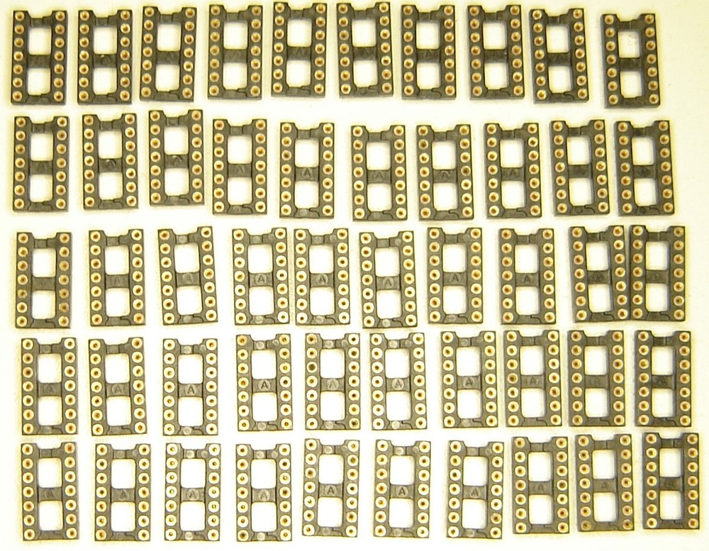50 pcs ECG409 DIP14 2.54 mm  IC socket + 120 pcs DIP16 IC Sockets