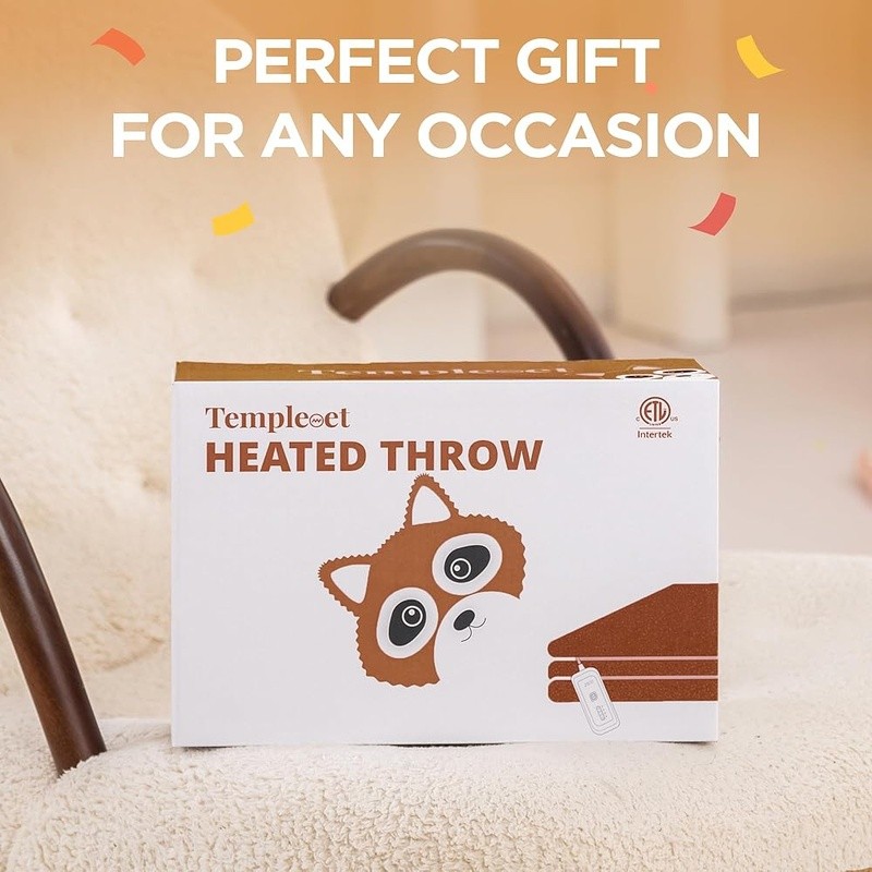 Fluffy Heated Blanket Electric Throw Fast Heating To Keep Warm Safety Features