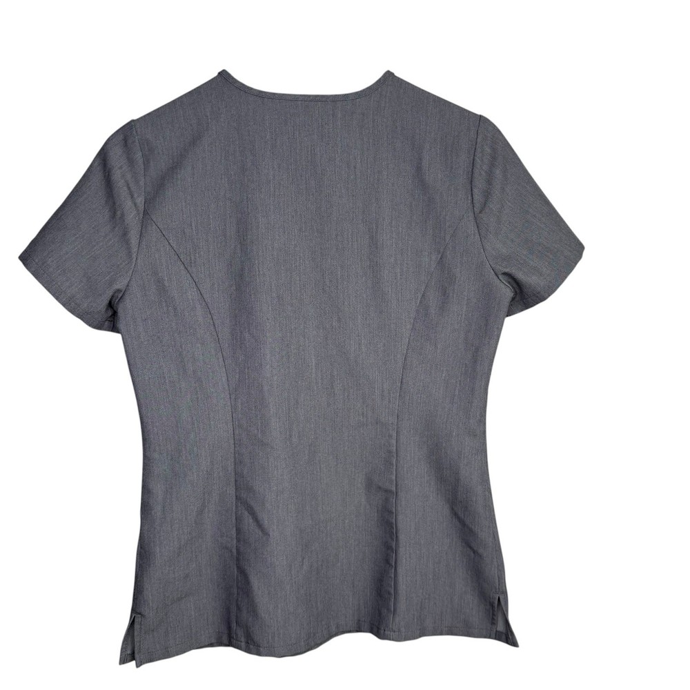 Figs Womens Scrub Top XS Gray Technical Collection Short Sleeve Pocket